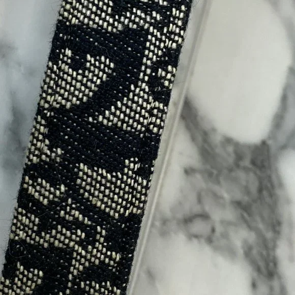 CHRISTIAN DIOR Galliano Vintage Black Diorissimo Canvas CD Belt - Size 75cm/30" - Picture 11 of 11